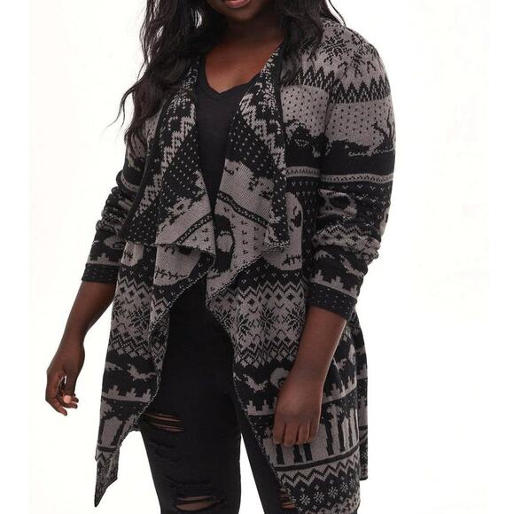 Torrid 3 (3X) Disney Nightmare Christmas Jack Fair Isle Open Cardigan Sweater - Picture 6 of 8